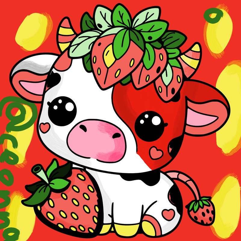 cute strawberry cow