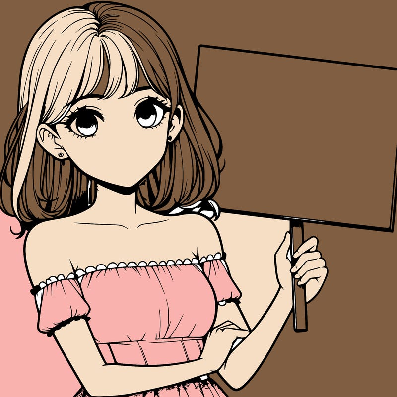realistic pretty girl holding blank sign