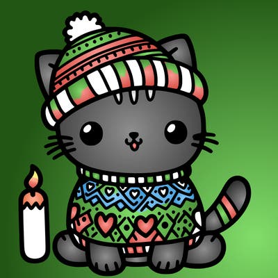 cat with christmas sweater