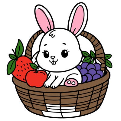 bunny in a fruit basket