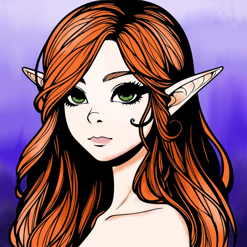 elf girl realistic dark fantasy