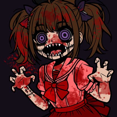 scary anime girl