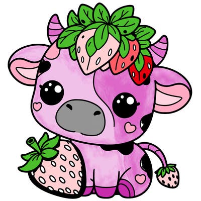 cute strawberry cow