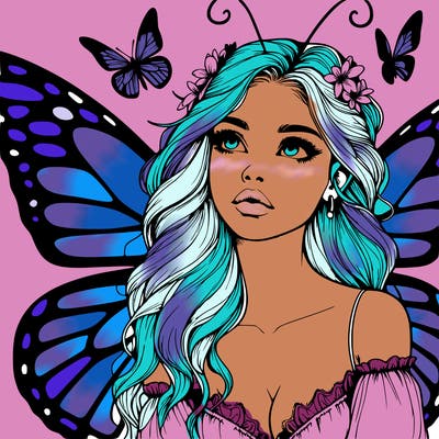 butterfly fairy realistic girl