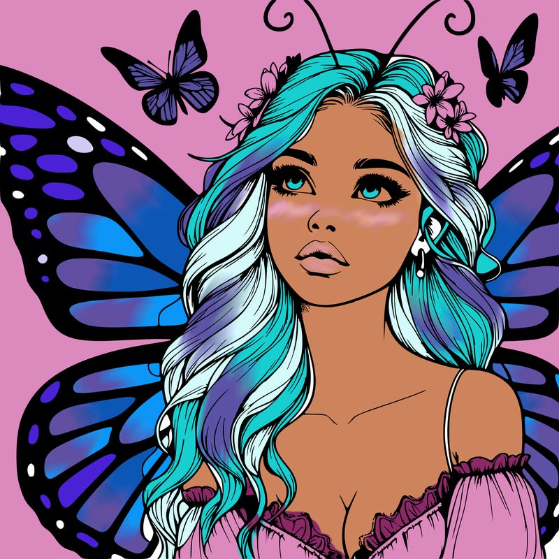 butterfly fairy realistic girl