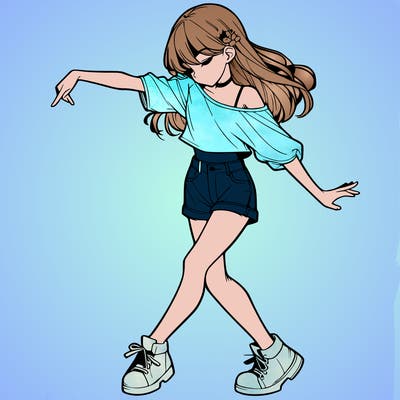 realistic girl danceing