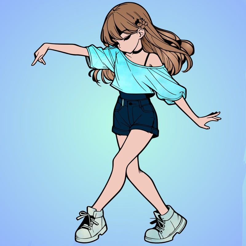realistic girl danceing