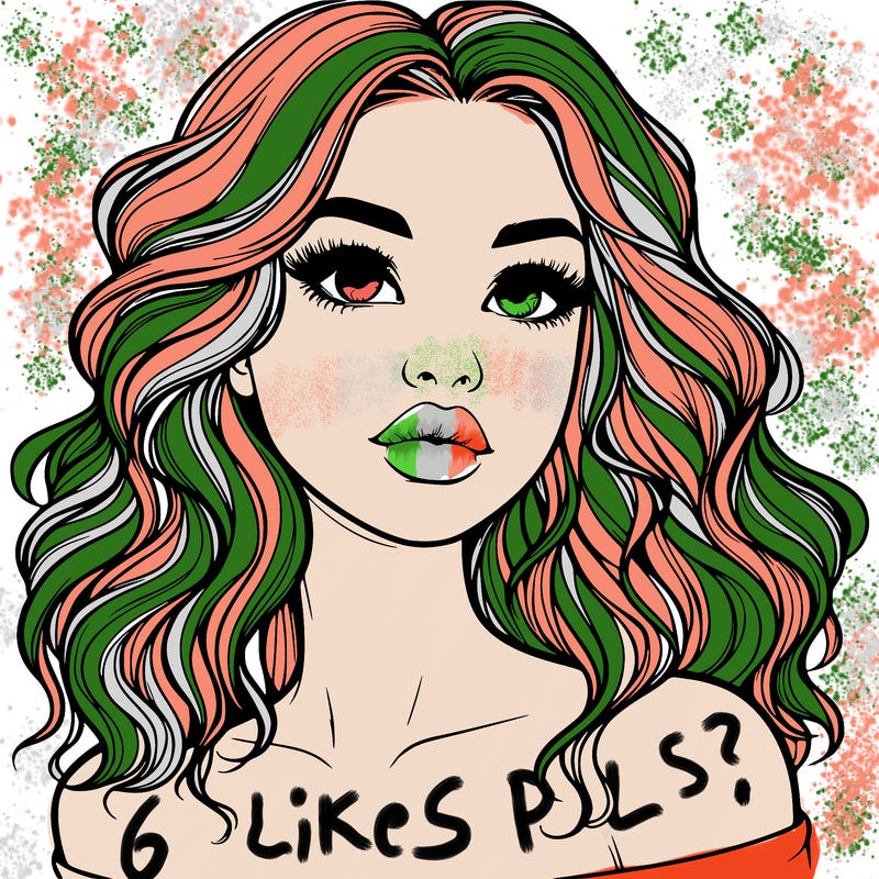 realistic girl with wavy hair and lips