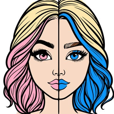 realistic girl split half