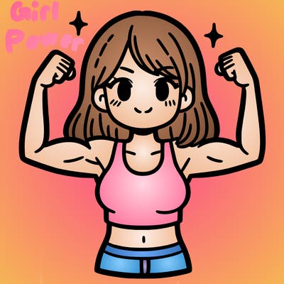 a girl flexing