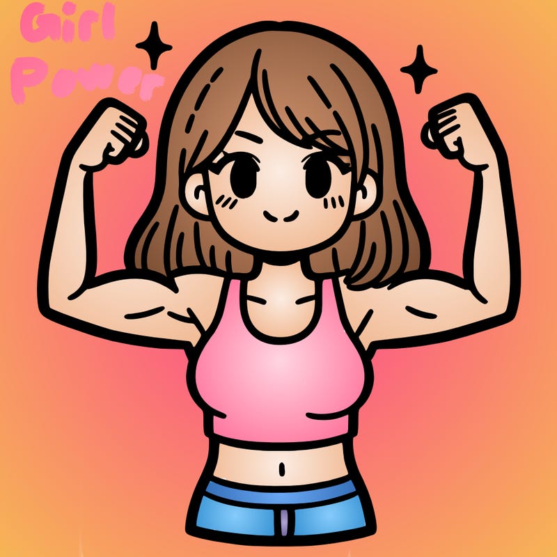 a girl flexing