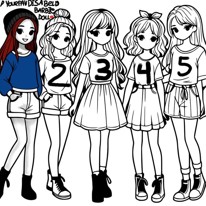 a group of five girls