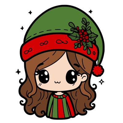 christmas hat girl