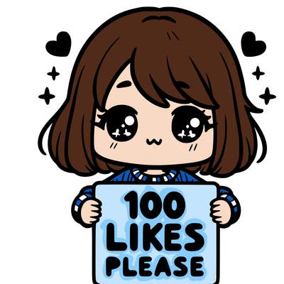 cute girl holding a sign saying 100 likes please