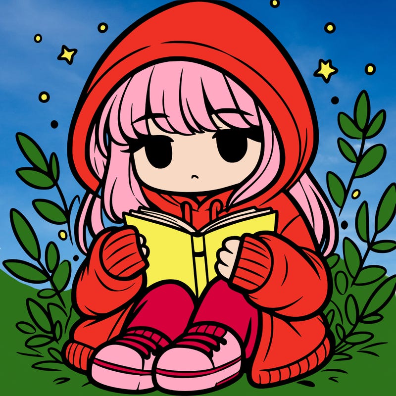 girl in oversized hoodie reading a book