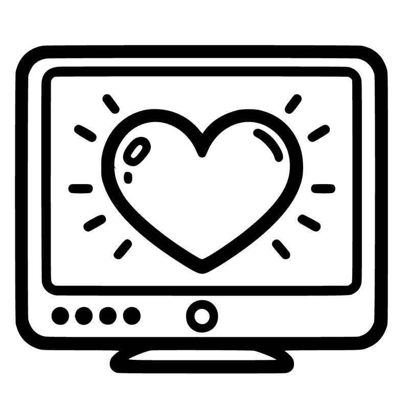 blank screen with heart