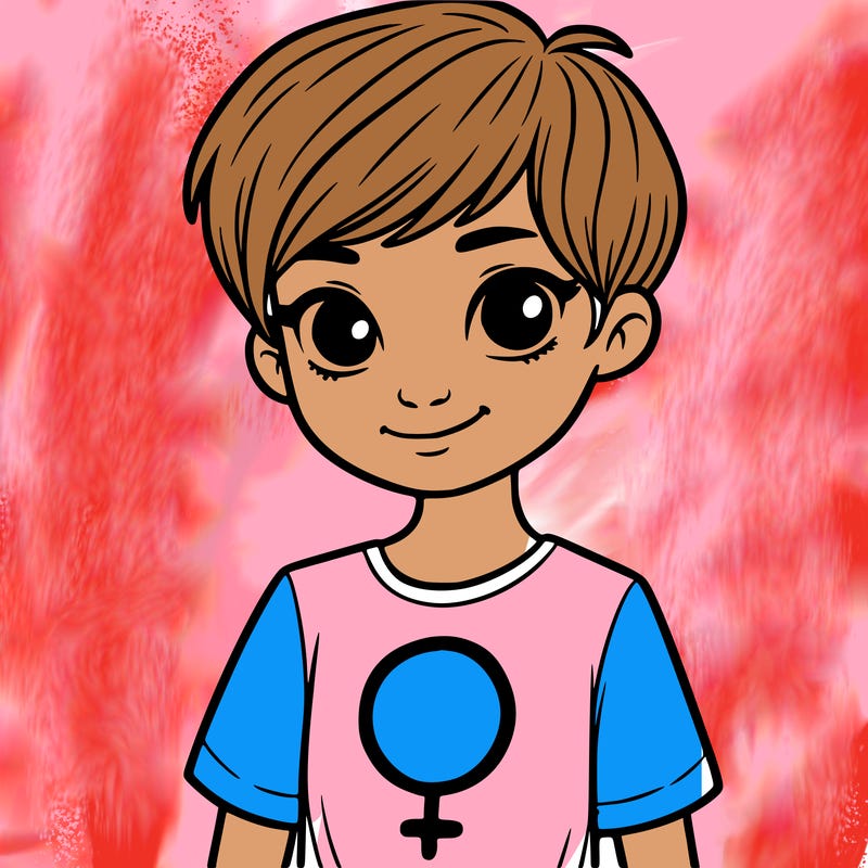 girl with pixie cut and feminist shirt