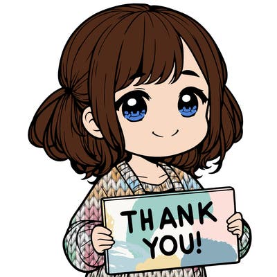 a realistic little girl holding a sign that says thank you