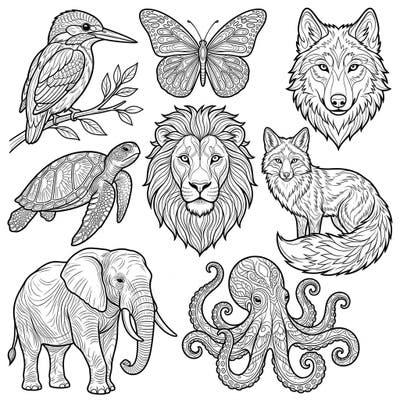 Immerse yourself in the captivating world of minimalist line art animals, designed specifically for adult colorists. These elegant and detailed illustrations offer a perfect blend of artistic complexity and mindful relaxation.