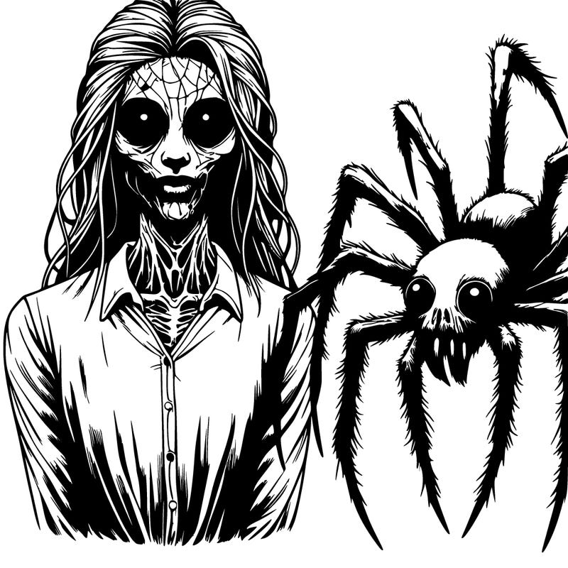 creepy realistic spider girl