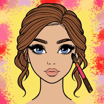 realistic person with makeup