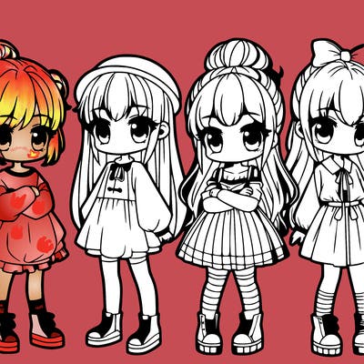 5 chibi girls