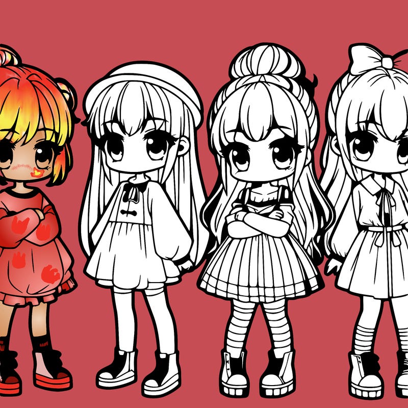 5 chibi girls