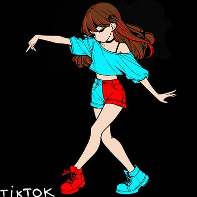 realistic girl danceing