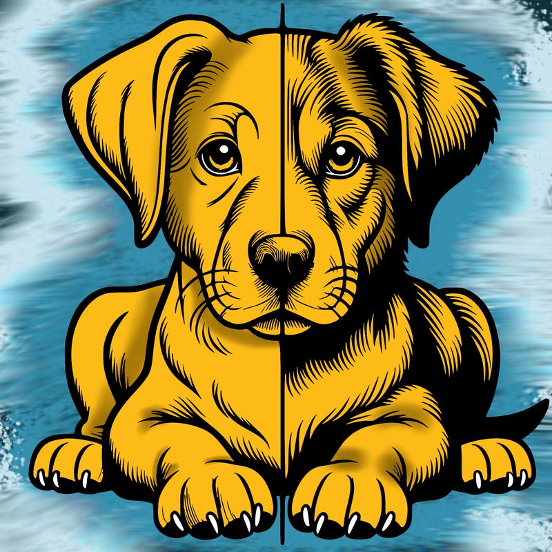 realistic dog split picture
