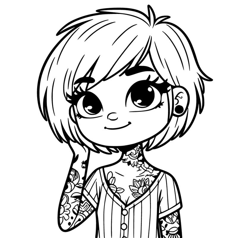 girl with short hair and tattoos