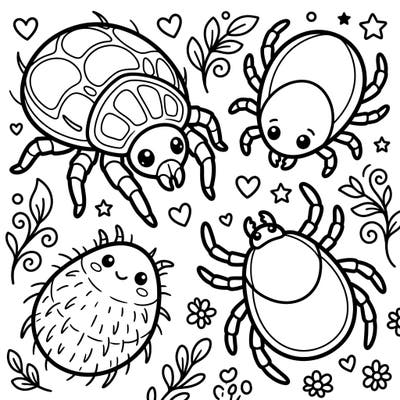 Dive into a uniquely charming coloring adventure with our Kawaii Amber Mites! These adorable, friendly tiny creatures are waiting for young artists to bring them to life with vibrant colors.