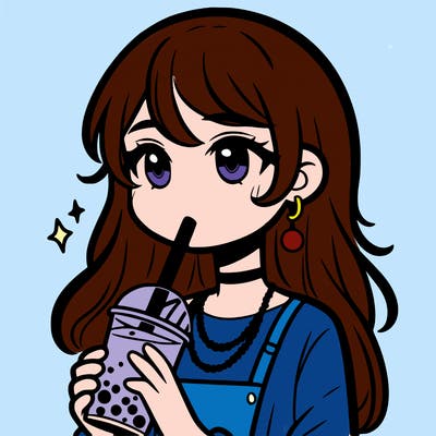 teenage girl drinking boba