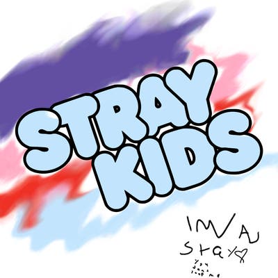 bubble letters saying stray kids