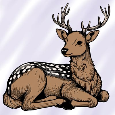 realistic deer with antlers