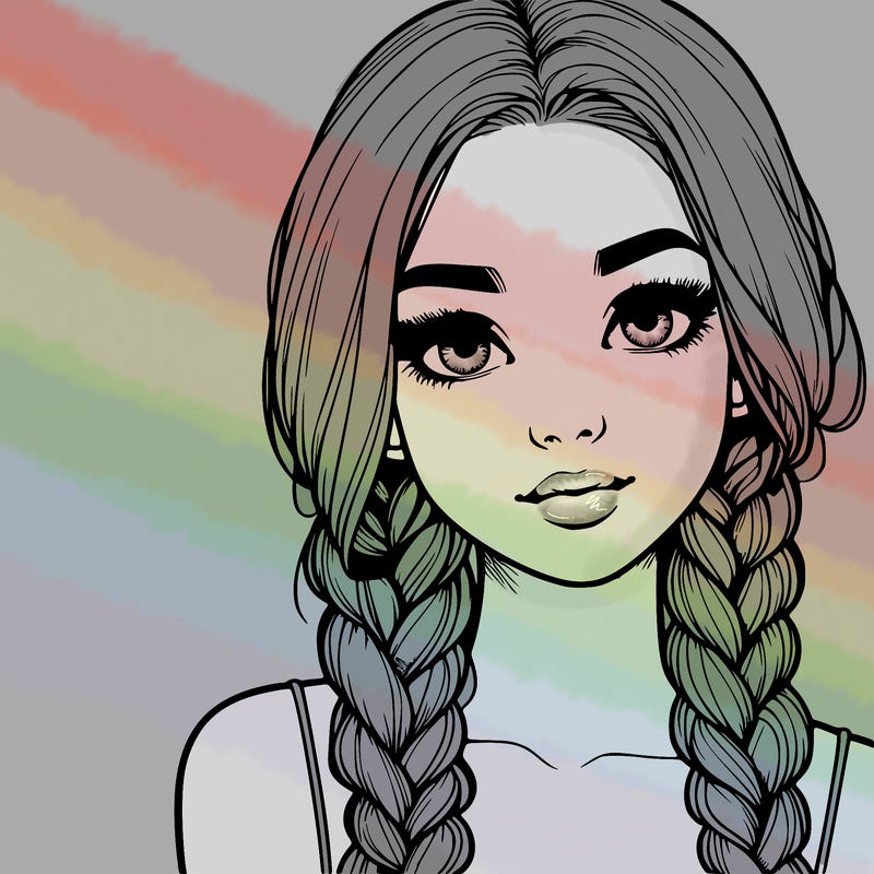 realistic girl with braids