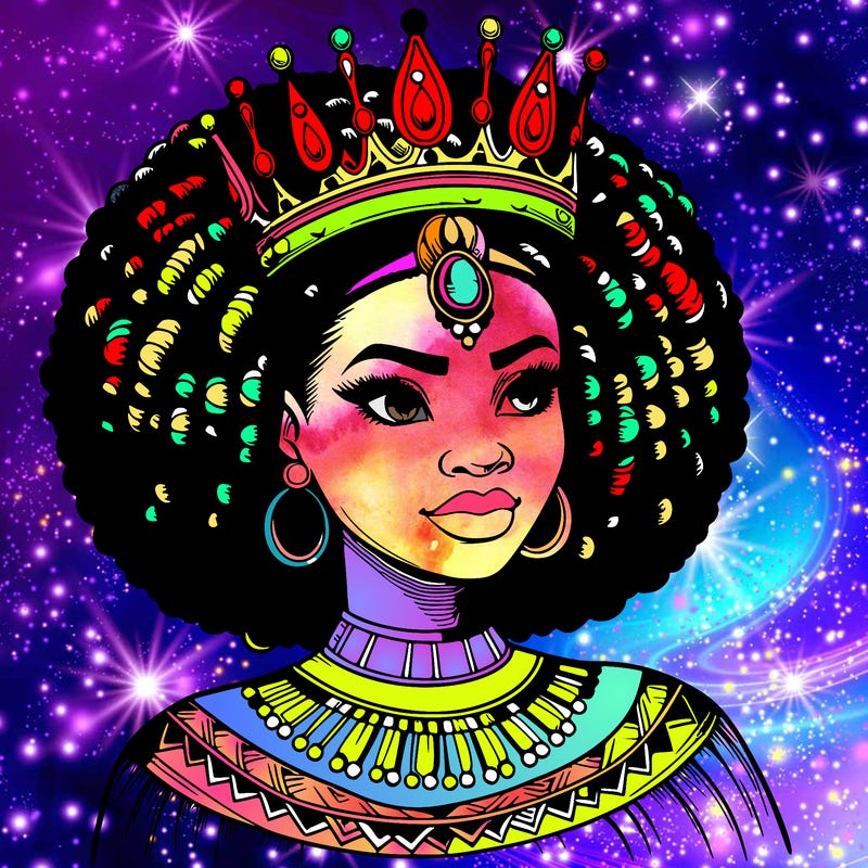 black african queen realistic