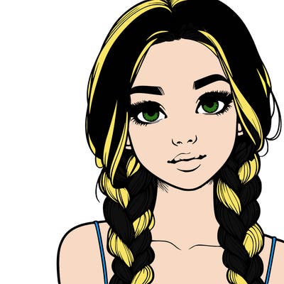 realistic girl with braids