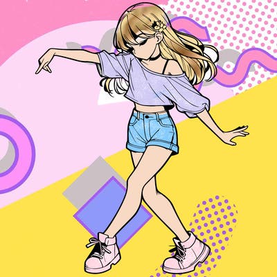realistic girl danceing