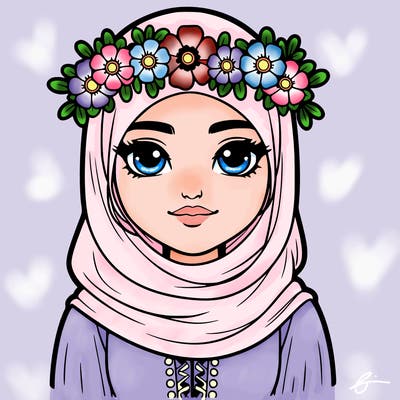 realistic girl with flower crown