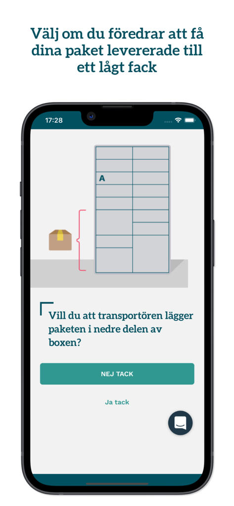 iBoxen - iBoxen app screen for choosing delivery to lower locker compartments