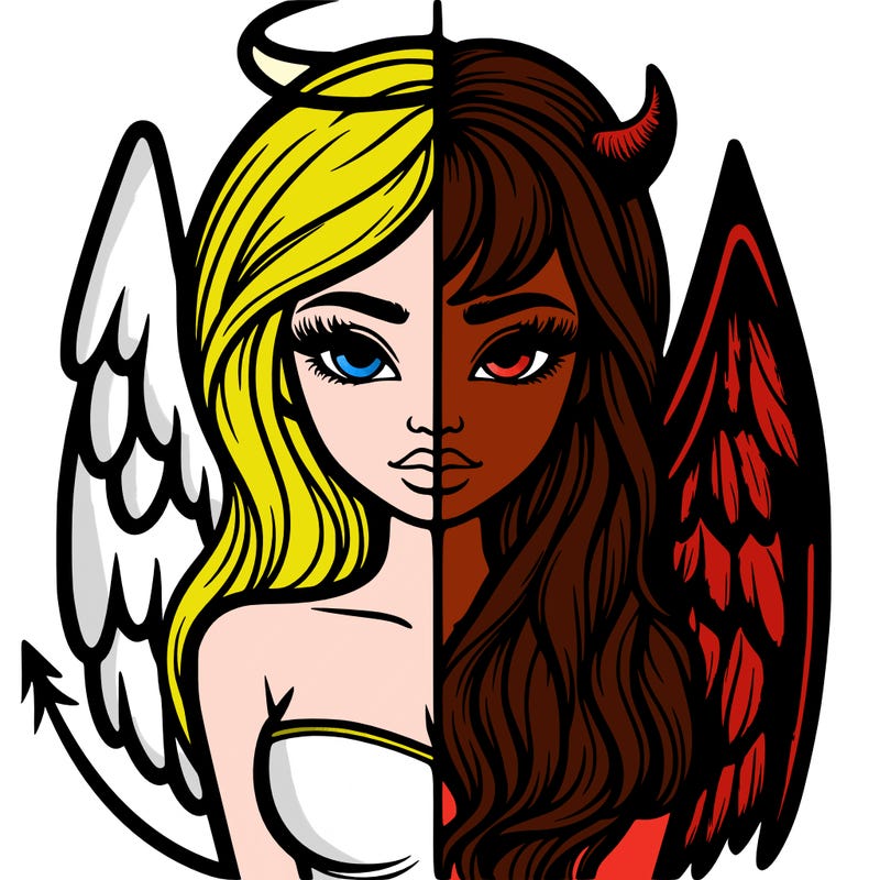 realistic angel half devil