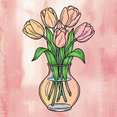 tulips in a vase