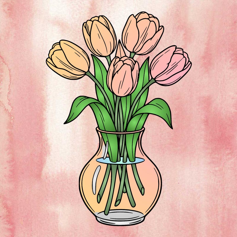 tulips in a vase