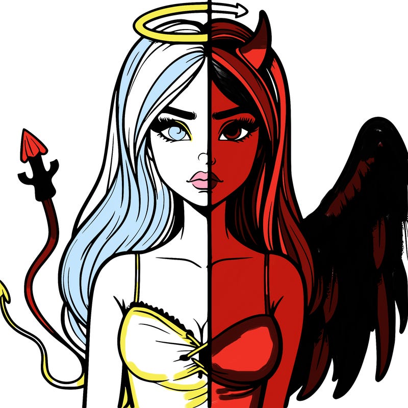 devil vs angel realistic girl