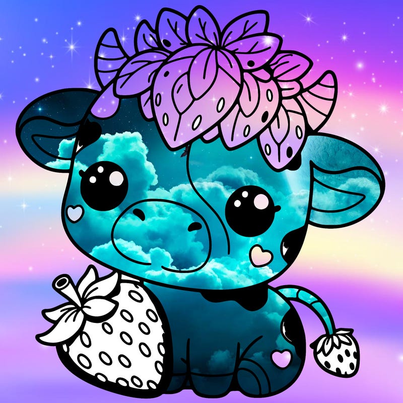 cute strawberry cow