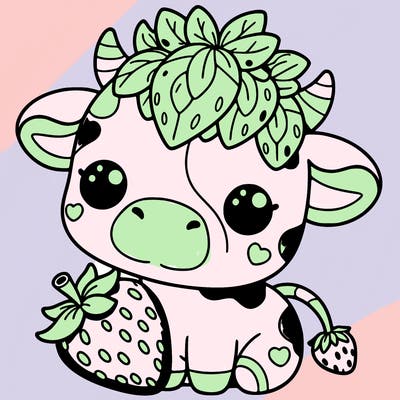 cute strawberry cow