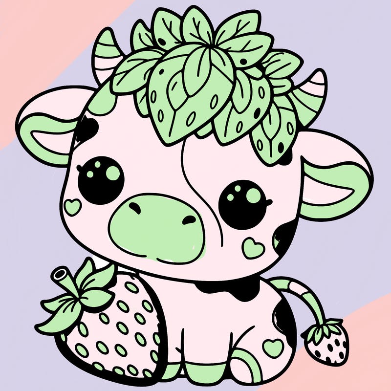 cute strawberry cow