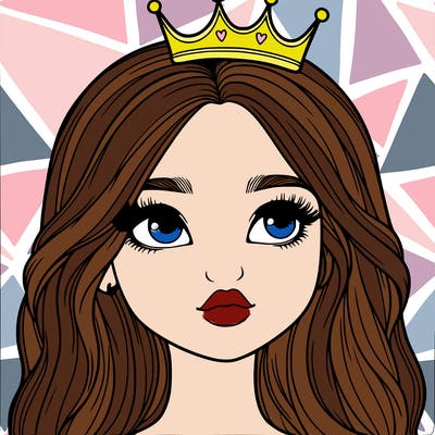 a realistic girl with a crown on