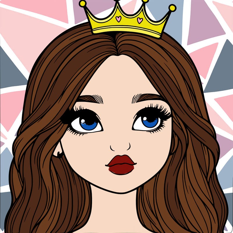 a realistic girl with a crown on
