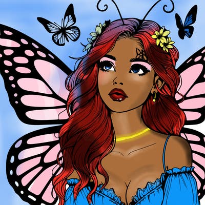 butterfly fairy realistic girl